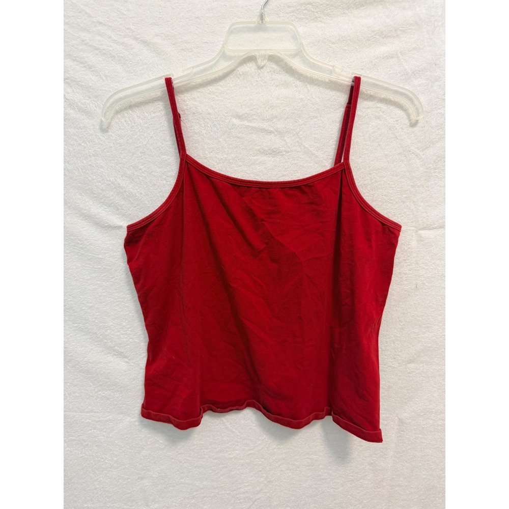 Caslon Womens Red Cotton Blend Adjustable Strap Cami Tank Top Size 2X